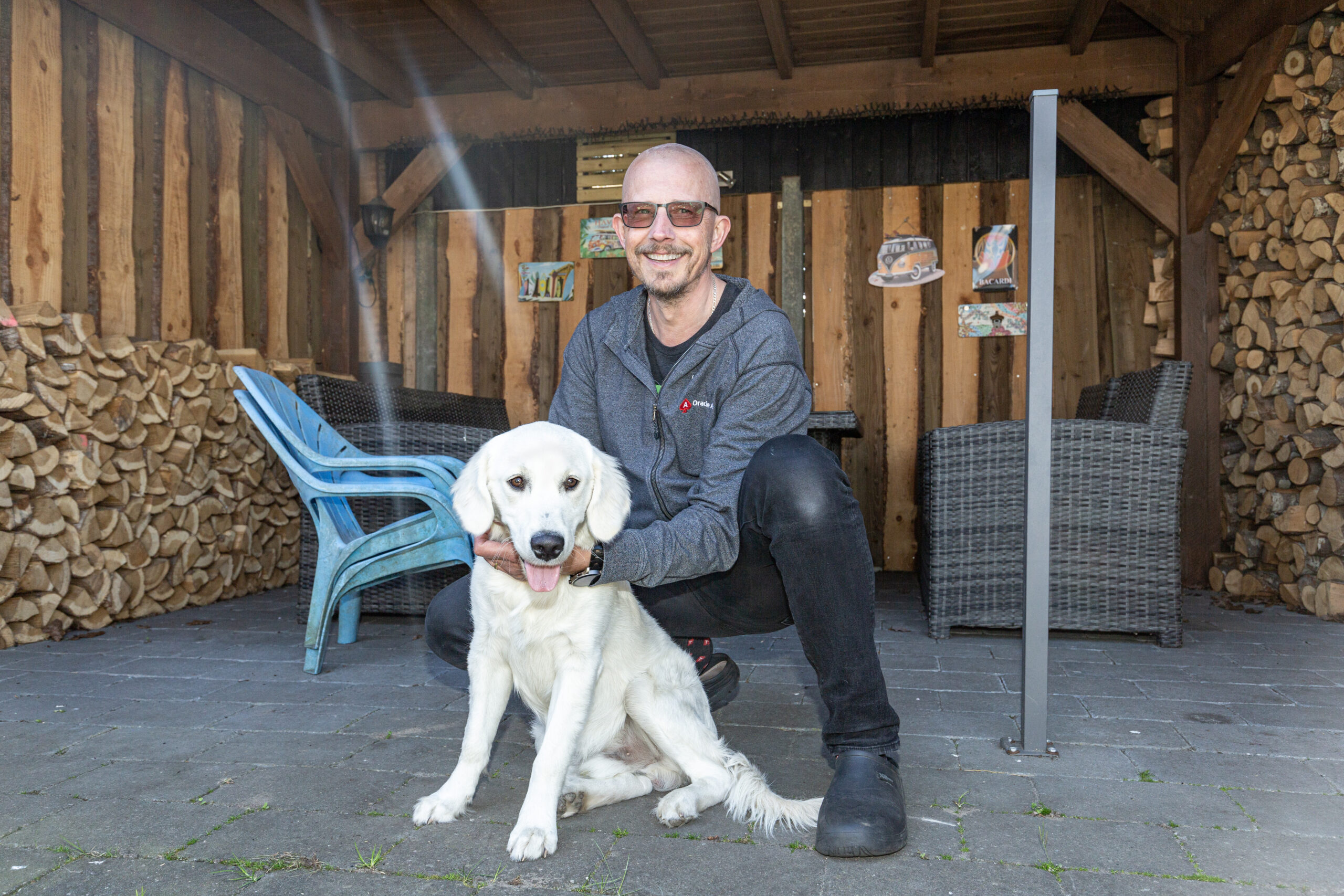Patrick Barel Patrick Barel, MS-patiënt, Sibculo, hond